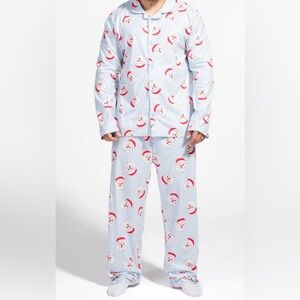 Fammy Jammies Festive Santa Pajamas 2 Piece Flannel Men Unisex XL Christmas